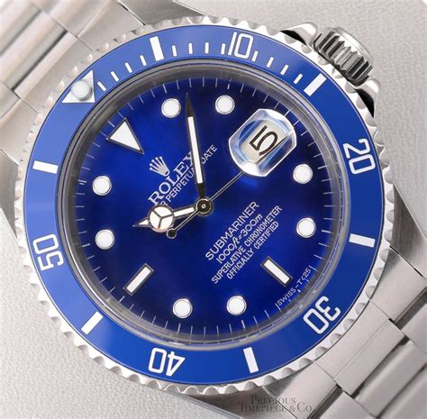 Rolex Submariner blue face stainless